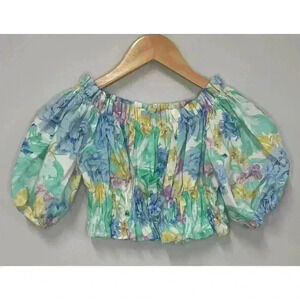 Zara watercolor floral crop top size Small